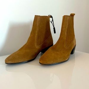 Zara tan suede booties - size 6 - NEW